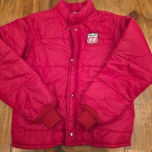 Vintage Phillips 66 Unitog Red Puffer Attendant Employee Jacket Coat USA - M